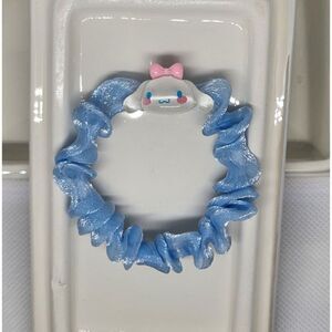 New! Cinnamoroll Shiny Gauzy Satin Stretch Hair Tie Ponytail Holder Scrunchy Ado